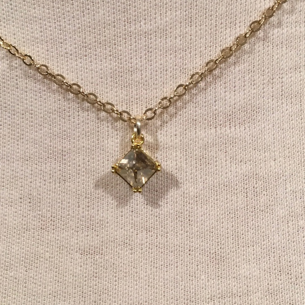 Pyramid Swarovski Crystal Necklace/Golden Shadow